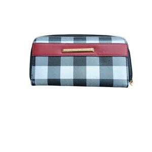 MIA K COLLECTION WOMEN'S WALLET. LARGE. ZIP AROUND. Red, BLACK&WHITE
